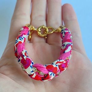 JCrew cloth and rhinestone bracelet